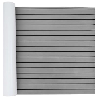 vidaXL - Bootmat - Gestreept - Lichtgrijs - en - Zwart - 240 - x - 90 - cm - EVA