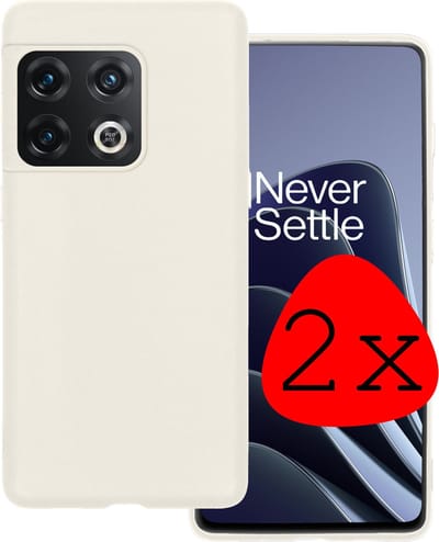 Hoesje 2 Stuks - Geschikt voor OnePlus 10 Pro - Sterk & Shockproof - Case Siliconen - Back Cover - Telefoon Hoes - Wit