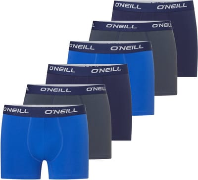 O'Neill Heren Boxershorts Trunks 6-Pack Blauw/Navy/Antraciet - Maat XL
