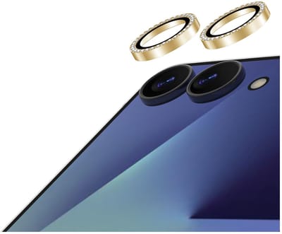 AVY Camera Lens Protector Rings | Geschikt voor Samsung Galaxy Z Flip 7 | Camera Lens Protector Glas | Schokbestendig | Krasbestendig | met Applicator | Diamant Goud