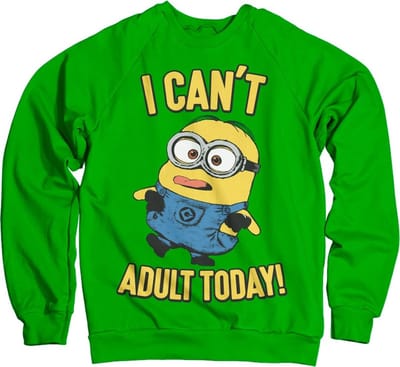 Minions I Can't Adult Today-sweatshirt Groen
