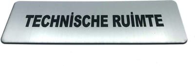Deurbordje met tekst Technische Ruimte incl. 3M-tape plakstrip - Namengigant Deur Tekstbordje - Deur - incl. 3M-tape plakstrip - Bordje - RVS Look - 150 mm x 50 mm x 1,6 mm - 5 jaar Garantie