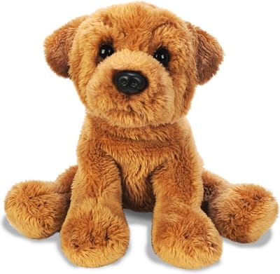 Suki gifts Knuffel hond - Sharpei - knuffeldier - bruin - pluche - 13 cm - honden knuffels