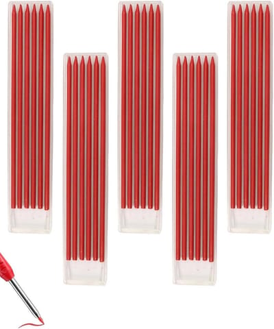 Vervangingen voor Houtbewerkingspotloden, 2.8mm Vullingen voor Houtbewerkingspotloden, Stevige Markeringen voor Diepe Gaten, Geschikt voor Bouw en Architectuurtekeningen, 30 Stuks, Rood