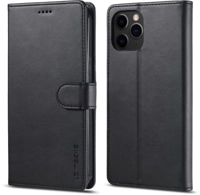 LC.IMEEKE Hoesje - Geschikt voor iPhone 12 Mini Hoesje - LC.IMEEKE Luxe Book Case - Zwart