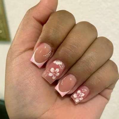 Dailygoods - 24 Stuks Kunstnagels met Bloemenprint - Valse Nagels voor Manicure