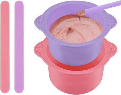 Herbruikbare siliconen wax warmer voering met wax applicator sticks
