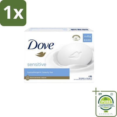 1 x Dove Zeep - Sensitive 4 x 90 gr. - Gevoelige Huid - Zachte Reiniging - Zeep Voor Gevoelige Huid - Uitdroging Voorkomen - Huidcomfort