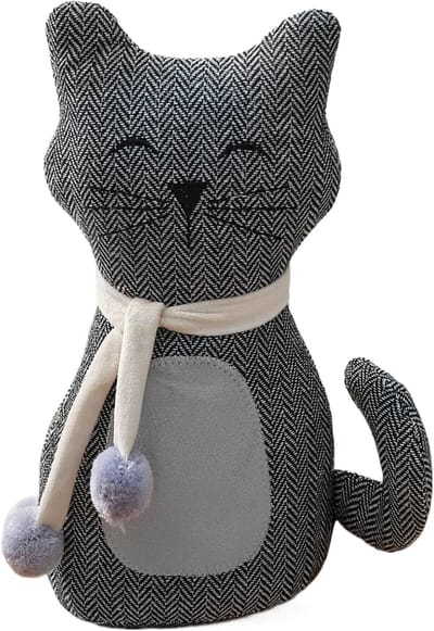 Deurstopper Kat - Verzwaarde stopper - Huis Decoratie - Geen Montage Nodig - 28 cm Lengte - Grijs