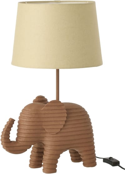 J-Line tafellamp Gestreept - polyresin - bruin