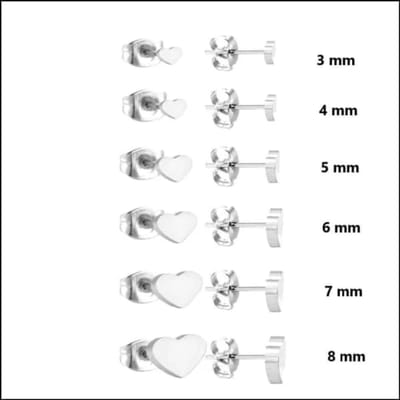 Aramat Jewels | Oorbellen | RVS Hartjes Oorbellen: Perfect Cadeau! | Zilverkleur / 3mm | | | | Kinderen, Volwassenen | Verkleurd niet