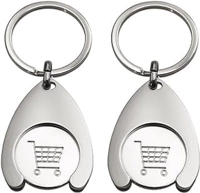 Dailygoods- Winkelwagenmuntjes Set - Sleutelhanger Ringen - Sleutelhanger Auto - Sleutelhanger Foto - Hoogwaardig Metaal - Elegant Design