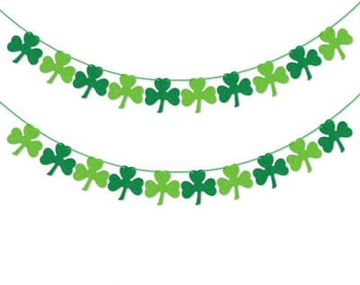 - Allecto Plus - Groene Klaverblad Banner 5m St. Patrick's Day Decoratie Driehoekige Vlaggetjes Woonkamer Slaapkamer Kinderkamer voor St. Patrick's Day Ierland Festival Carnaval Maskerade Feest