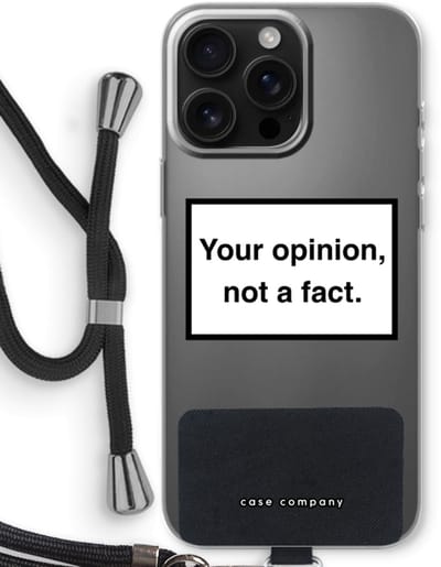 Case Company® - Hoesje met koord geschikt voor iPhone 16 Pro Max hoesje met Koord - Your opinion - Telefoonhoesje met Zwart Koord - Bescherming aan alle Kanten en Over de Schermrand