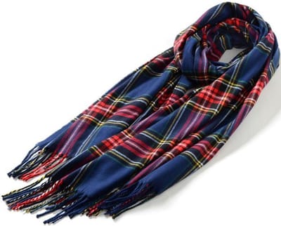 Sjaal - Navy Stewart Tartan - Schotse ruit - Blauw - Rood - 180 x 75 cm - zacht