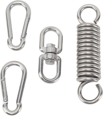 Bokszak Veer - Schokdemper Ophanging - Bokszak Trainen - 360 Graden Draaibaar - 200 Kg Draagvermogen - Zilver
