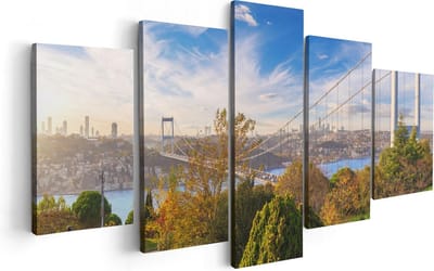 Artaza Canvas Schilderij Vijfluik Bosphorus Brug In Instanbul - 100x50 - Foto Op Canvas - Canvas Print