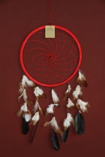 Dromenvanger / Dreamcatcher Ø26cm zonder kleintjes  - rood