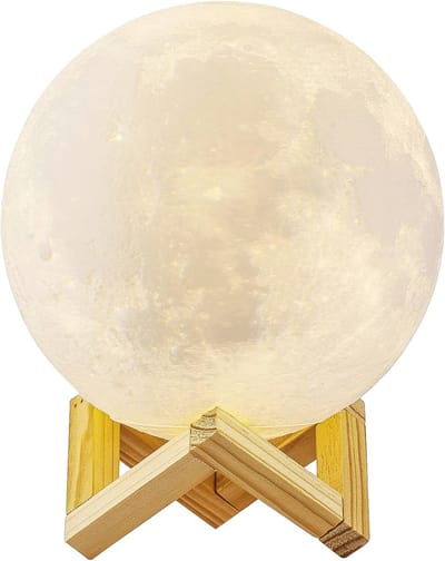 3D Gedrukt Maanlicht Nachtlampje 15 cm Dimbaar met 3 Kleurselecties voor Slaapkamer en Decoratie