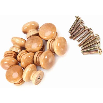 10 stuks SML natuurhouten meubelgrepen voor keukenkastjes, lades en deuren Medium 28MM