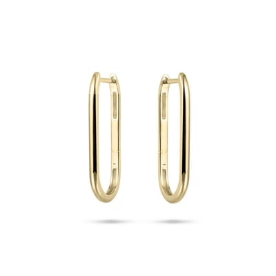 GISSER Jewels VGKCO1.5/25 - Oorbellen - Oorringen Paperclip met Scharnier Sluiting - Glad gepolijst - 1.5mm Breed - 25mmØ - 14 Karaat Geelgoud