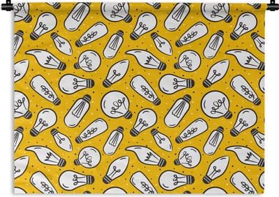 Wandkleed - Wanddoek - Cartoon - Lampen - Patronen - 120x90 cm - Wandtapijt