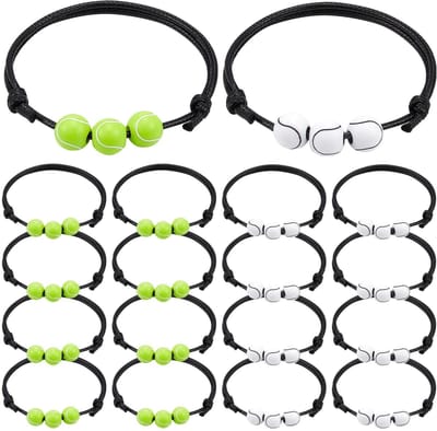 Dailygoody - Sportarmbanden - Armbanden met sportthema - Verstelbaar - Groen en wit - Feestarmbanden - Geschikt voor volwassenen - 20 stuks