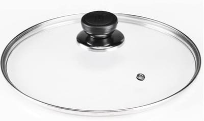 Pannendeksel Glas - Potdeksel Kookpan - Koken en Braden - Met Stoomgat - 28 cm - Transparant