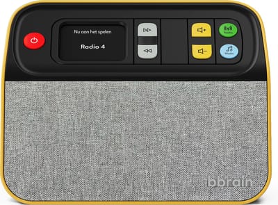Dementie Radio - DAB+/FM/USB - Makkelijke Bediening - Geschikt als Senioren Radio - Aanpasbaar Bedieningspaneel tot 1 Knop - Geel