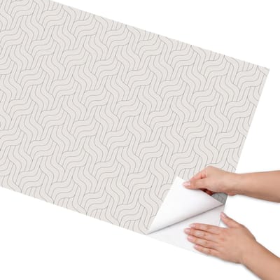 Coloray Meubel Wrap Folie - Beige Meubelfolie - 65x130 cm - Decoratiefolie Golvend patroon - Meubel Wrap Folie - Minimalist Meubelfolie - Plakfolie Meubels - Keuken decoratie - Achtergronden en patronen