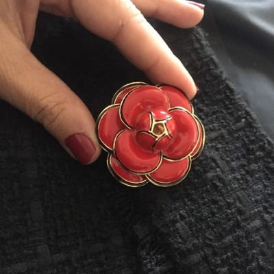 Grote camelia kledingaccessoires Broches zwart wit rode bloem vrouw speld broche sieraden cadeau brown