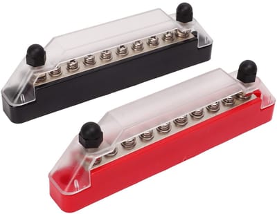 Byshayne - Universele Marine Busbar Stroomverdeling - Stroomdistributie - M6 Bout en M4 Schroef - Compact Ontwerp - Beschermhoes - Geschikt voor RV...