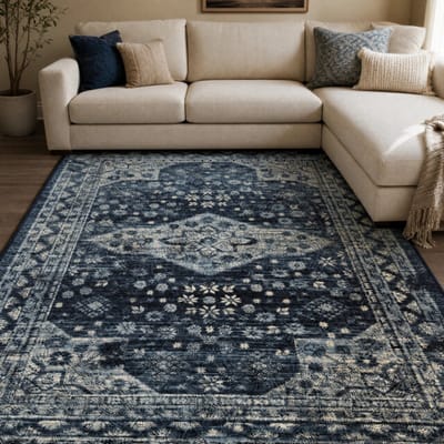 Muratap Vintage vloerkleed navy- 200x290 cm
