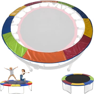 Trampoline Veermat - Trampolinehoes Beschermmat - Veilig Springen - Dikke Schuimvulling - Universeel - Meerkleurig