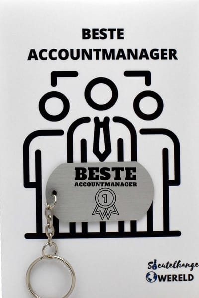 accountmanager Sleutelhanger inclusief kaart – accountmanager cadeau – account manager - Leuk kado voor je vriend om te geven - 2.9 x 5.4CM