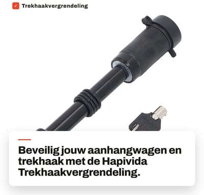 Dailygoods- Trekhaakvergrendeling met Drukvergrendeling - Aanhangwagenkoppelingsslot - Trekhaakpenvergrendeling - Zinklegering - Totale Lengte 189 mm - Inclusief 2 Sleutels - Aanhangwagenlock