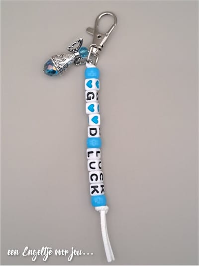 Geluksengeltje - Engel - Good luck sleutelhanger - Engeltje - Gelukspoppetje - een Engeltje voor jou - Geluksengel, Guardian Angel - Beschermengel - Cadeautje - Good Luck - Sleutelhanger