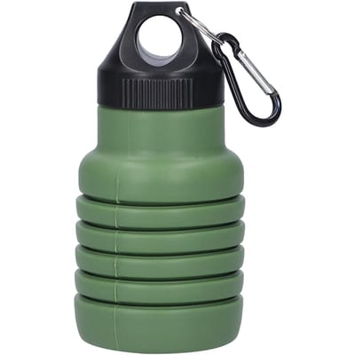 Bouteille d'eau pliable 500 ml Bouteille d'eau pliable en silicone avec bouchon en plastique pour le voyage vert