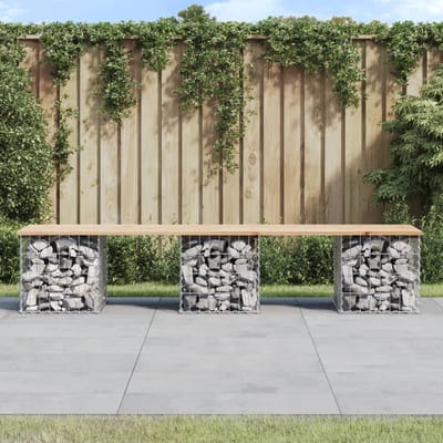 vidaXL - Tuinbank - Schanskorfontwerp - 203x44x42 - cm - massief - grenenhout
