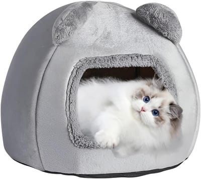 Famanu – Kattenmand en Kattenbed 40 cm – Wasbaar Knuffelhol met Antislip Bodem en Afneembare Mat