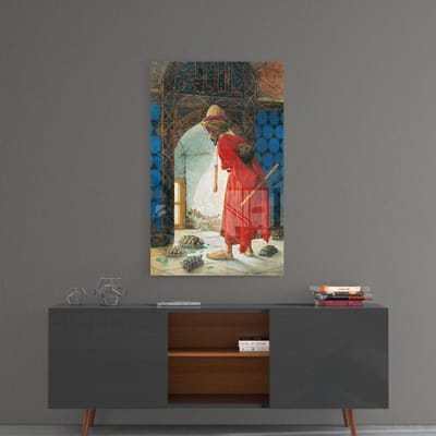 Schildpadtemmer glas schilderij