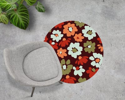 Coloray Vloerbeschermer - Wilde bloemen Stoel Mat - 100x100 cm - Veelkleurig Bureaustoelmat - Vloerbeschermer Vinyl - Mótif Bureaustoelmat - Ronde Mat - Natuur Thema
