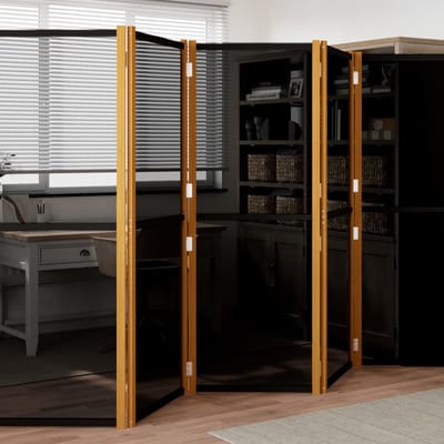 vidaXL - Kamerscherm - met - 5 - panelen - 350x180 - cm - zwart