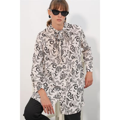 Lang Bloemig Viscose Shirt