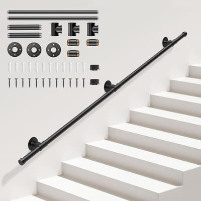 Trapleuning - Veiligheidshandvat - Veiligheid Bieden - Industriële Stijl - 1.5 Meter - Zwart