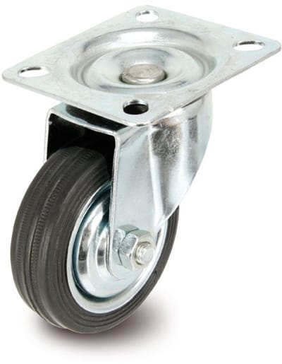 Zwenkwiel 75 mm – Metalen Velg – Rubber Wiel – WHEEL TECH EUROPE