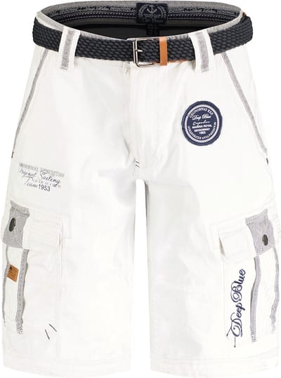 Geographical Norway Heren Bermuda Met Riem Paillette Wit - S