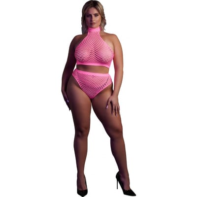Shots - Ouch! OU833GPNOSX - Turtle Neck and High Waist Slip - Pink - XL/XXXXL