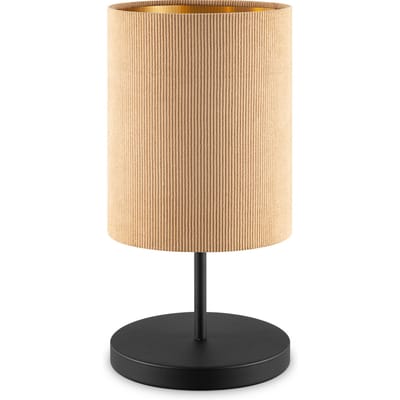 Scandinavische stijl Tafellamp - Corduroy Lampenkap - Cilinder - Karamel - ø20 x 40 cm - E27 Fitting - Geschikt voor Woonkamers en slaapkamers - Met schakelaar