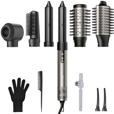 6-in-1 Haardrogerborstel en Styler – Professionele Föhnborstel voor Krullen en Volume